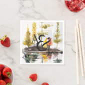 Rustieke herfst Waterverf Pines gepersonaliseerd Servet (Insitu)