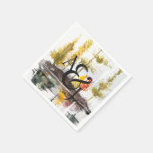 Rustieke herfst Waterverf Pines gepersonaliseerd Servet (Hoek)