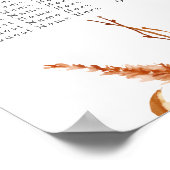 Rustieke Herfst Wedding Receptie Zittabel Poster (Hoek)