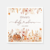 Rustieke Herfst weide kleine pompoen papier servet (Voorkant)