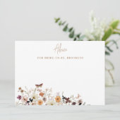 Rustieke Herfst Wild Flowers Vrijgezellenfeest Advieskaart (Staand voorkant)