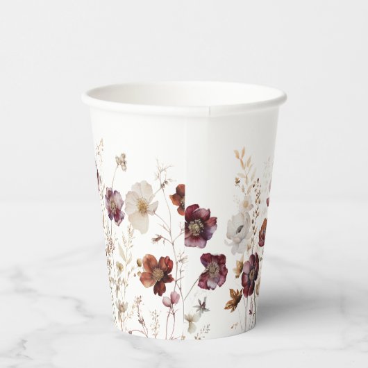 Rustieke Herfst Wildflowers Papieren Bekers (Rechts)