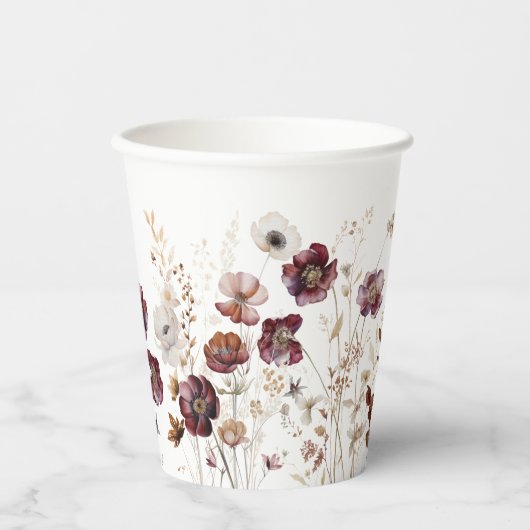 Rustieke Herfst Wildflowers Papieren Bekers (Voorkant)