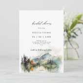 rustieke herfst winter bos bruids douche uitnodigi kaart (Staand voorkant)