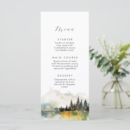 Rustieke herfst winterbos berg Flat Menu (Staand voorkant)