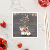 Rustieke Herfst Witte Bloemen Pompoen Bruiloft Ser Servet (Insitu)