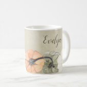 Rustieke herfst witte, Oranje pompoenen gepersonal Koffiemok (Voorkant rechts)