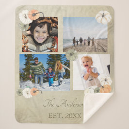 Rustieke herfst witte, Oranje pompoenen gepersonal Sherpa Deken