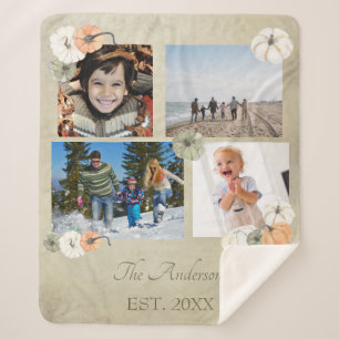 Rustieke herfst witte, Oranje pompoenen gepersonal Sherpa Deken