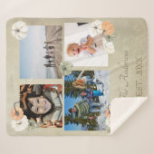 Rustieke herfst witte, Oranje pompoenen gepersonal Sherpa Deken (Voorkant (horizontaal))