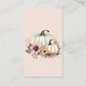 Rustieke Herfst Witte Pompoen Bloemen Lingerie Dou Visitekaartje (Achterkant)