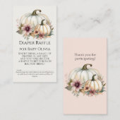 Rustieke Herfst Witte Pompoen Bloemen Luier Raffle Visitekaartje (Voorkant / Achterkant)