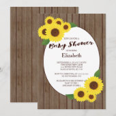 Rustieke Herfst Zonnebloem Baby Douche Uitnodiging (Voorkant / Achterkant)