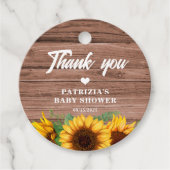 Rustieke Herfst Zonnebloem | BABY SHOWER Bedankjes Labels (Voorkant)