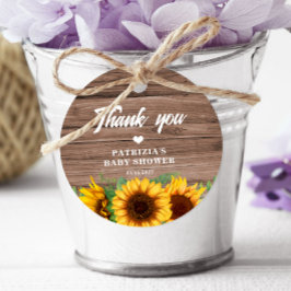 Rustieke Herfst Zonnebloem | BABY SHOWER Bedankjes Labels