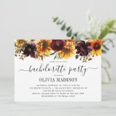 Rustieke herfst Zonnebloem Bloemen Bachelorette Pa Kaart (Staand voorkant)