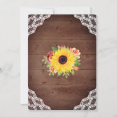 Rustieke Herfst Zonnebloem Koraal Bloemen Lichten  Kaart (Achterkant)