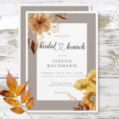Rustieke herfst zonnebloem taupe wit bruids brunch kaart