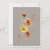 Rustieke herfst zonnebloem taupe wit Vrijgezellenf Kaart (Achterkant)