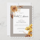 Rustieke herfst zonnebloem taupe wit Vrijgezellenf Kaart (Voorkant)