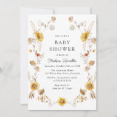 Rustieke herfst zonnebloemen Baby shower Kaart (Voorkant)