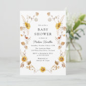 Rustieke herfst zonnebloemen Baby shower Kaart (Staand voorkant)