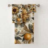 Rustieke herfst Zonnebloemen & Citrus Bad Handdoek (Insitu)