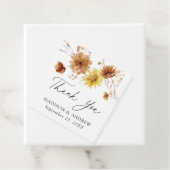 Rustieke herfst Zonnebloemen en Wildflowers Weddin Bedankjes Labels (In situ)