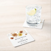 Rustieke herfst Zonnebloemen en Wildflowers Weddin Kartonnen Onderzetters (Insitu)