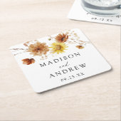 Rustieke herfst Zonnebloemen en Wildflowers Weddin Kartonnen Onderzetters (Schuin)