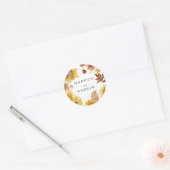 Rustieke herfst Zonnebloemen en Wildflowers Weddin Ronde Sticker (Envelop)