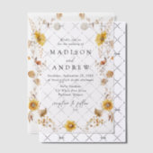 Rustieke herfst Zonnebloemen en Wildflowers Weddin Vellum Uitnodigingen (Offset (Uitnodiging))