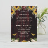 Rustieke Herfst Zonnebloemen Hout en Lichten Quinc Kaart (Staand voorkant)