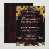 Rustieke Herfst Zonnebloemen Hout en Lichten Quinc Kaart (Voorkant / Achterkant)