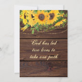 Rustieke Herfst Zonnebloemen Hout Inspirerend Brui Save The Date (Achterkant)