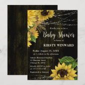 Rustieke Herfst Zonnebloemen Houten Lichten Baby s Kaart (Voorkant / Achterkant)