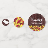 Rustieke herfst Zonnebloemen op hek Bruiloft Confetti (Achterkanten)