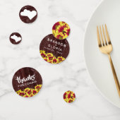 Rustieke herfst Zonnebloemen op hek Bruiloft Confetti (Groep)