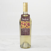 Rustieke herfst Zonnebloemen op hek Bruiloft Flessenhanger (Op fles)