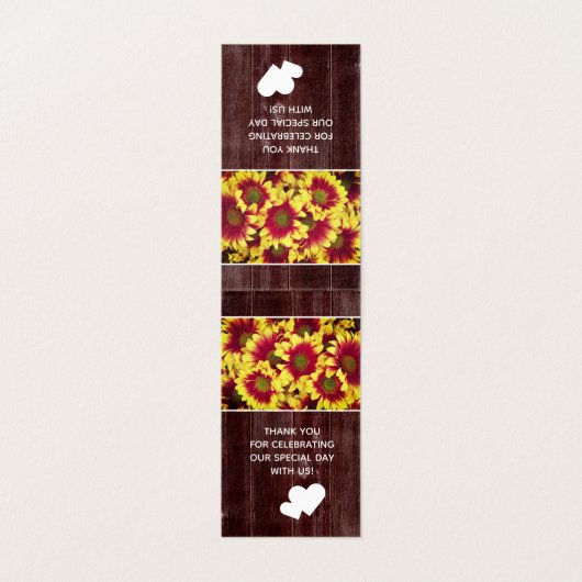 Rustieke herfst Zonnebloemen op hek Bruiloft Kaart (Binnenkant ongevouwen)