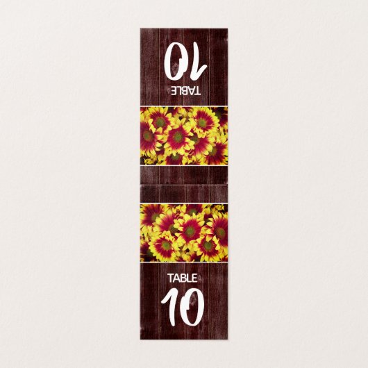 Rustieke herfst Zonnebloemen op hek Bruiloft Kaart (Buitenkant ongevouwen)