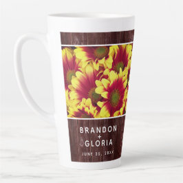 Rustieke herfst Zonnebloemen op hek Bruiloft Latte Mok