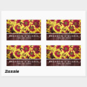 Rustieke herfst Zonnebloemen op hek Bruiloft Rechthoekige Sticker (Vel)