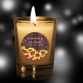 Rustieke herfst Zonnebloemen op hek Bruiloft Ronde Sticker