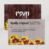 Rustieke herfst Zonnebloemen op hek Bruiloft RSVP Kaartje (Voorkant / Achterkant)
