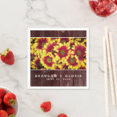 Rustieke herfst Zonnebloemen op hek Bruiloft Servet (Insitu)