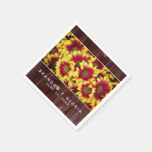 Rustieke herfst Zonnebloemen op hek Bruiloft Servet (Hoek)