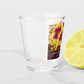 Rustieke herfst Zonnebloemen op hek Bruiloft Shot Glas (Links)