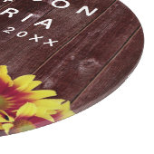 Rustieke herfst Zonnebloemen op hek Bruiloft Snijplank (Hoek)