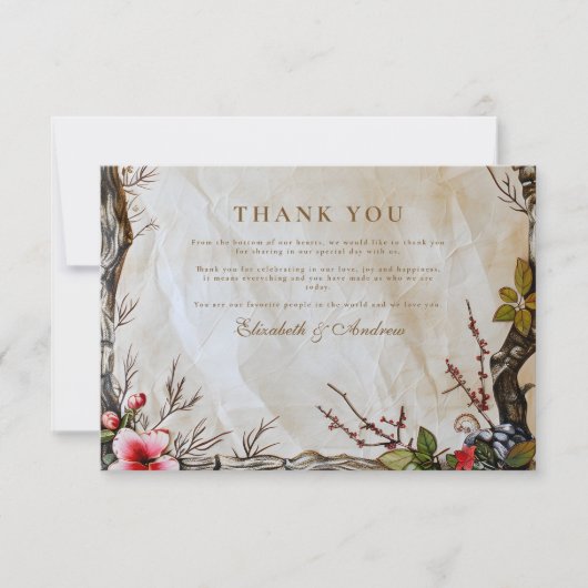 Rustieke herfstbes bruiloft bedankkaart (Voorkant)
